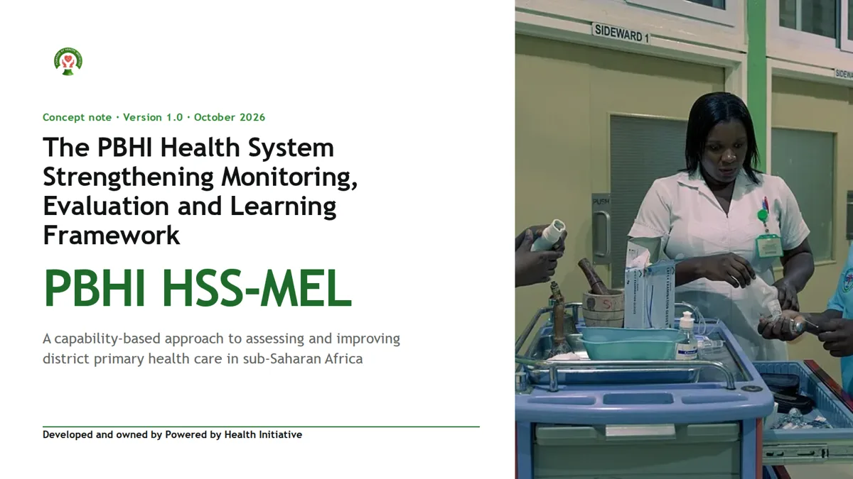 Cover slide of the PBHI HSS-MEL Framework concept note